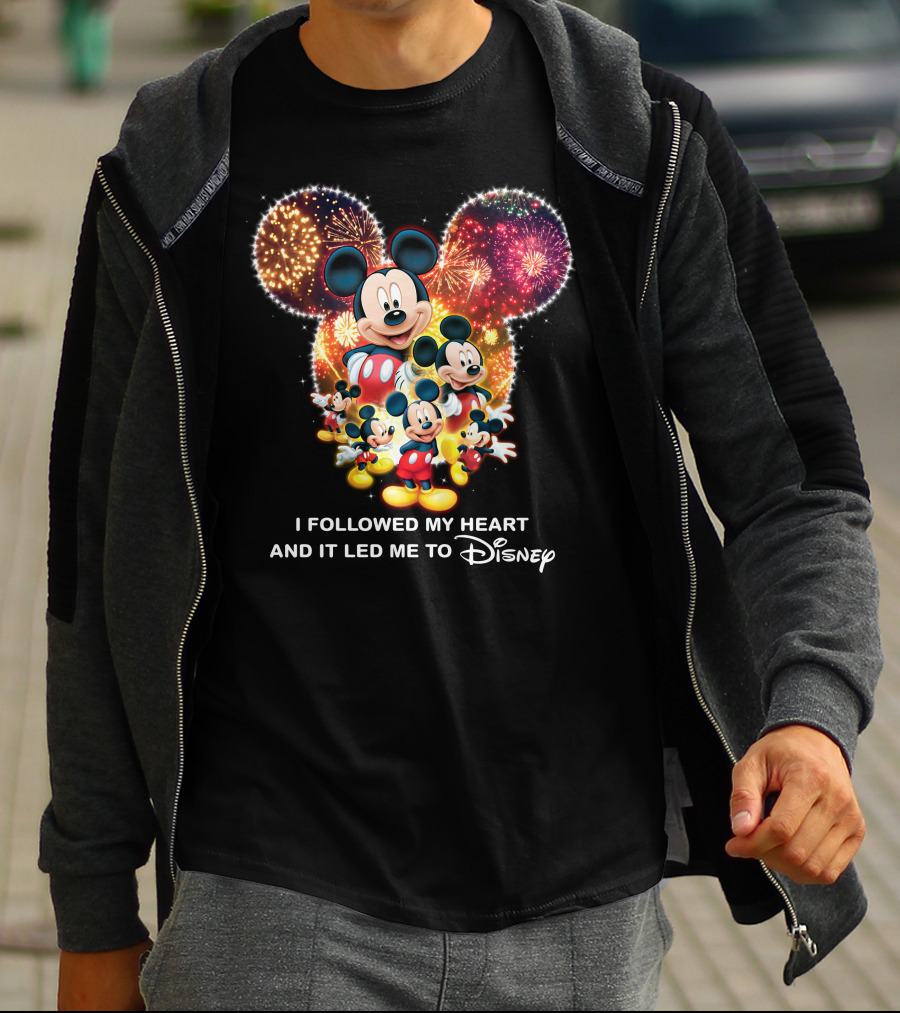 I Followed My Heart And It Led Me To Disney Mickey Mouse Fireworks Celebration T-Shirt