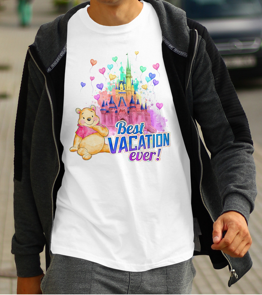 Best Vacation Ever Pooh Castle Balloons T-Shirt