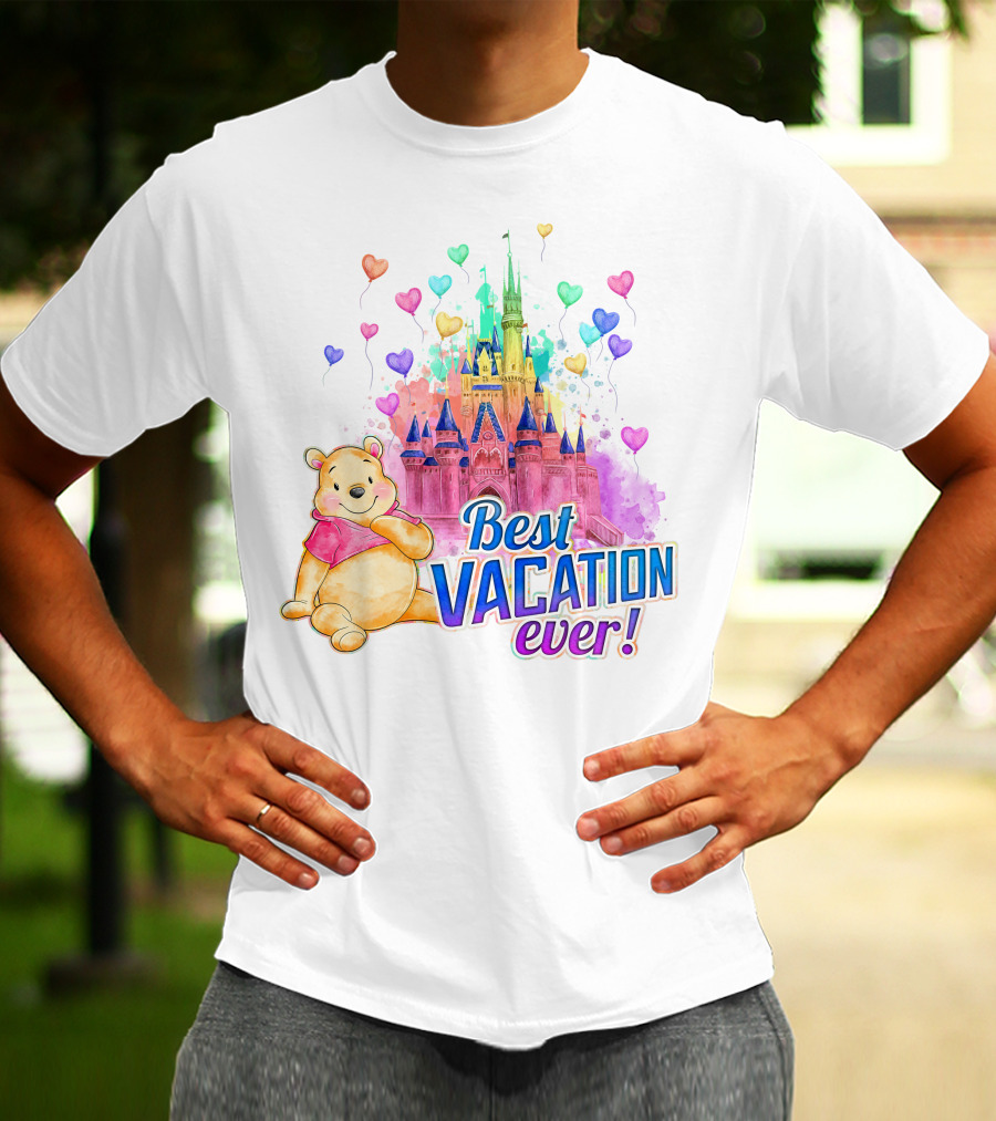 Best Vacation Ever Pooh Castle Balloons T-Shirt