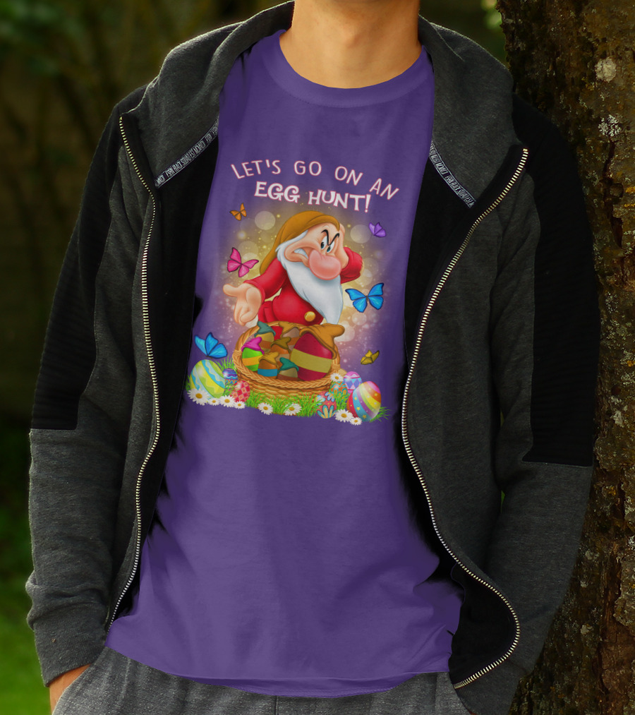 Let's Go On An Egg Hunt Grumpy Butterflies Easter Basket T-Shirt