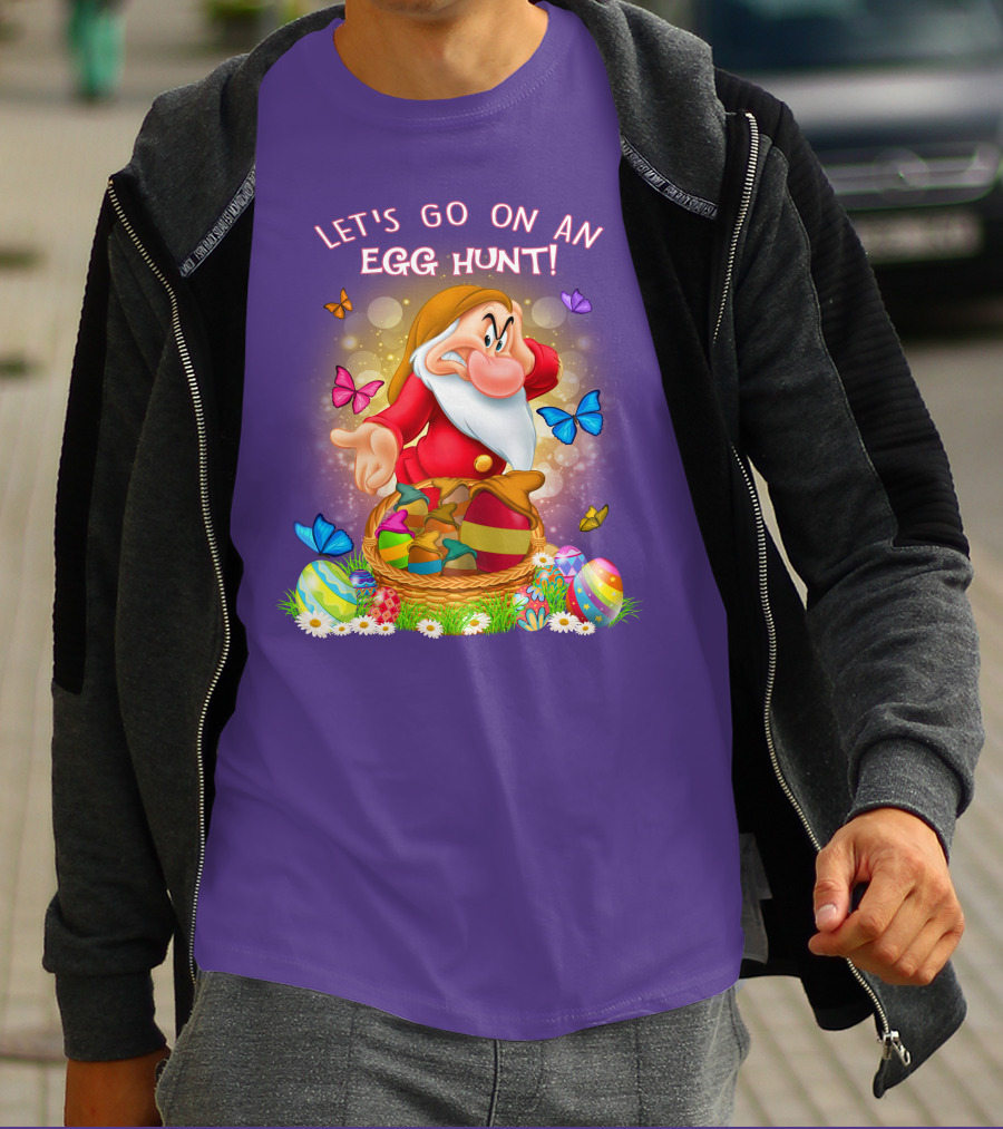 Let's Go On An Egg Hunt Grumpy Butterflies Easter Basket T-Shirt