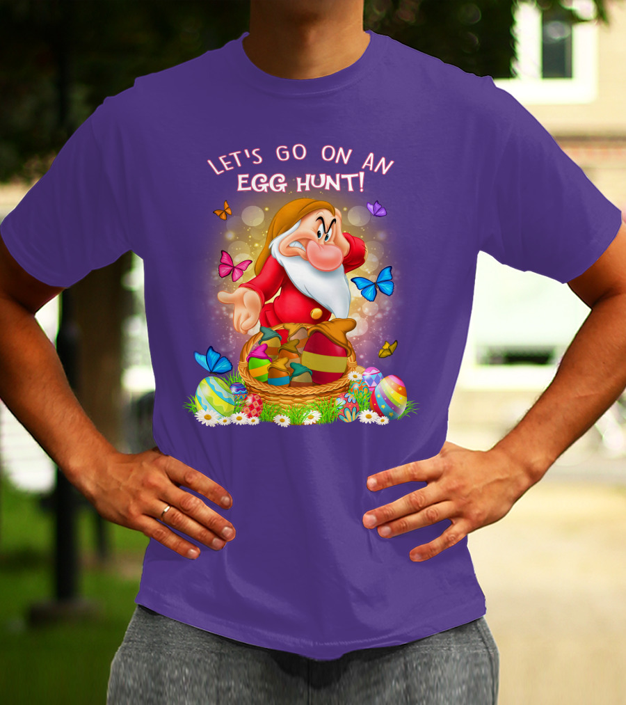 Let's Go On An Egg Hunt Grumpy Butterflies Easter Basket T-Shirt