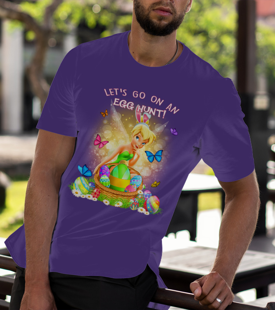 Let's Go On An Egg Hunt Tinkerbell Basket Butterflies T-Shirt