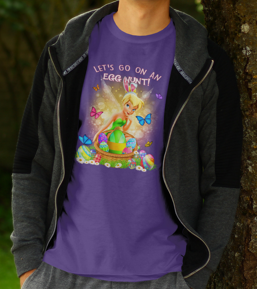 Let's Go On An Egg Hunt Tinkerbell Basket Butterflies T-Shirt