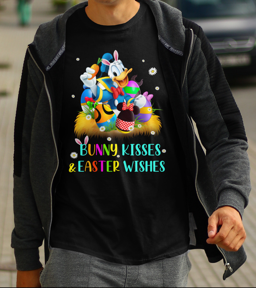Bunny Kisses Easter Wishes Donald T-Shirt
