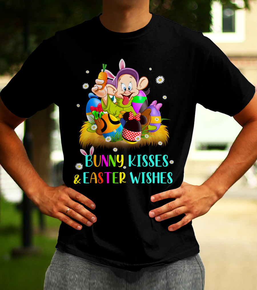 Bunny Kisses & Easter Wishes Dopey Character Easter Eggs Carrot T-Shirt