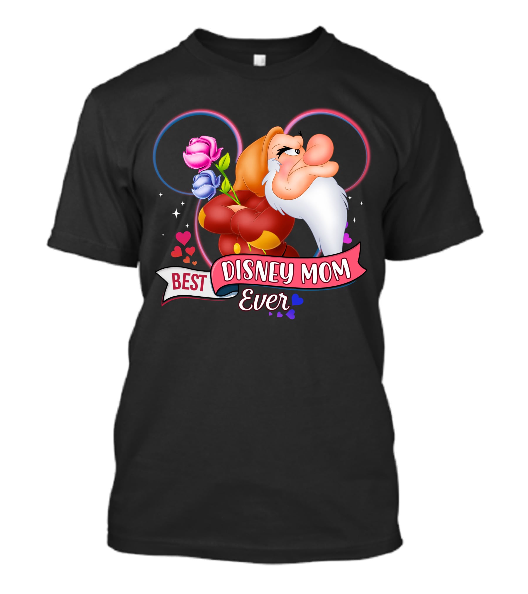 Best Disney Mom Ever Grumpy Roses Hearts Mickey Ears T-Shirt