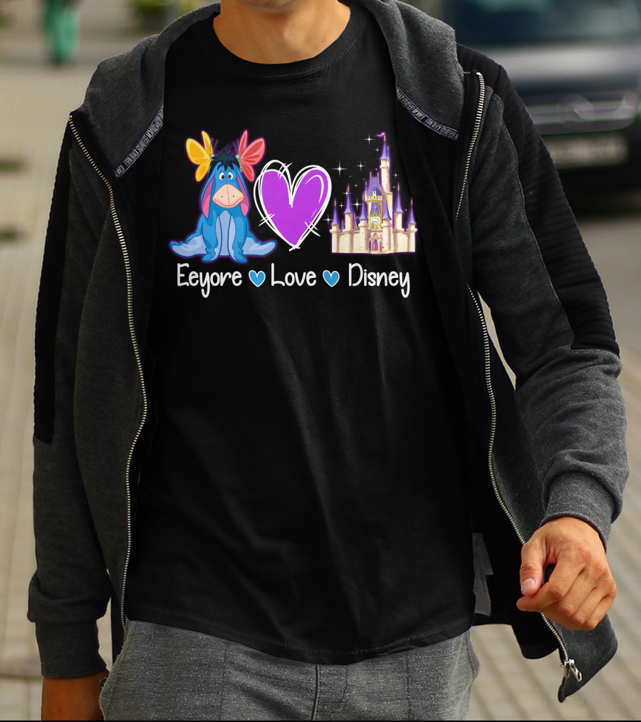 Eeyore Love Disney Heart Castle T-Shirt