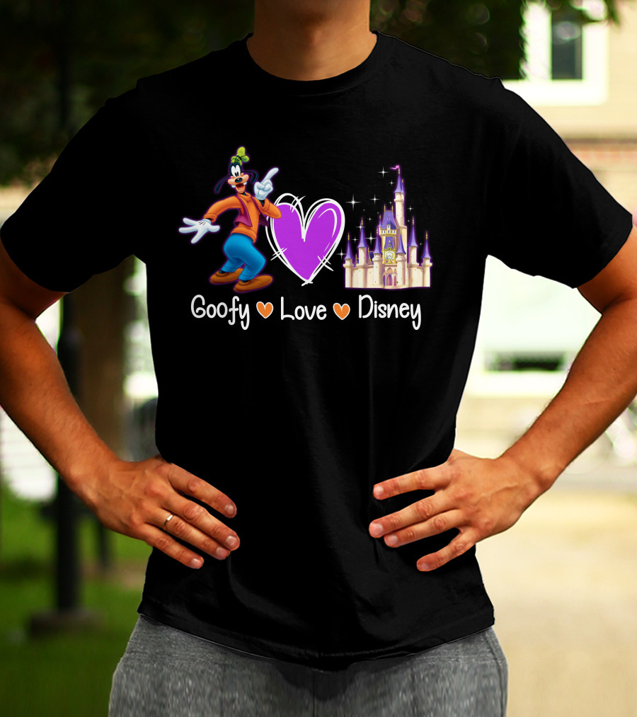 Goofy Love Disney Heart Castle T-Shirt