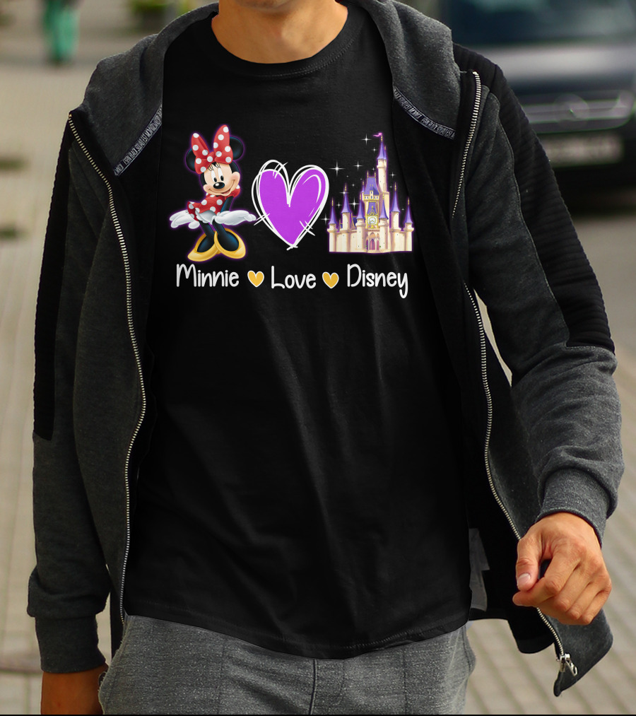 Minnie Love Disney Castle Heart T-Shirt