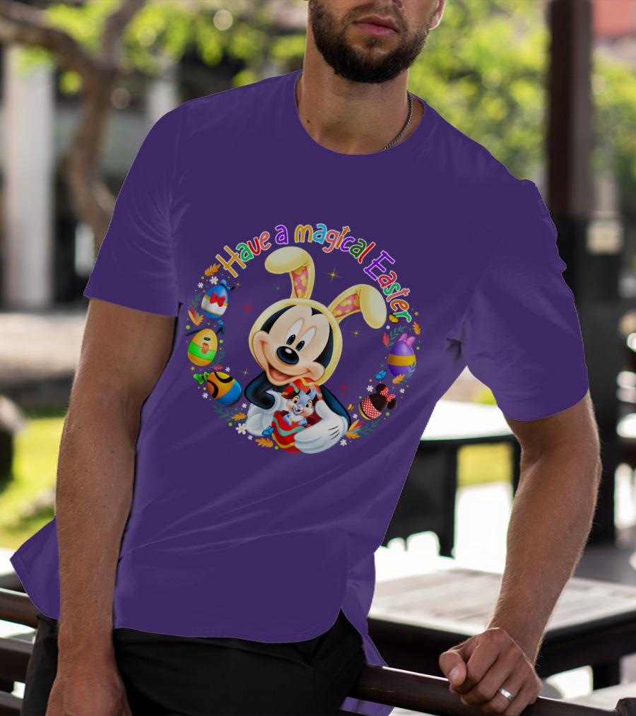 Have A Magical Easter Mickey Mouse With Bunny Ears And Colorful Eggs T-Shirt
