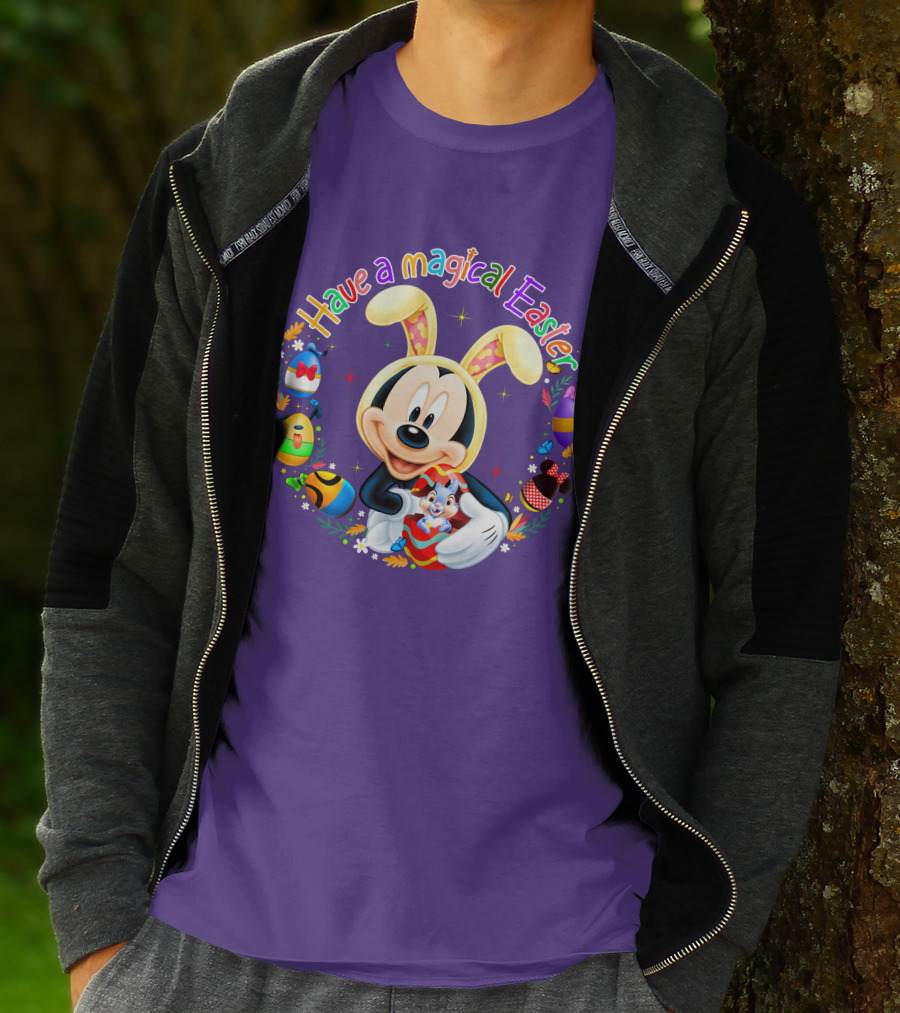 Have A Magical Easter Mickey Mouse With Bunny Ears And Colorful Eggs T-Shirt