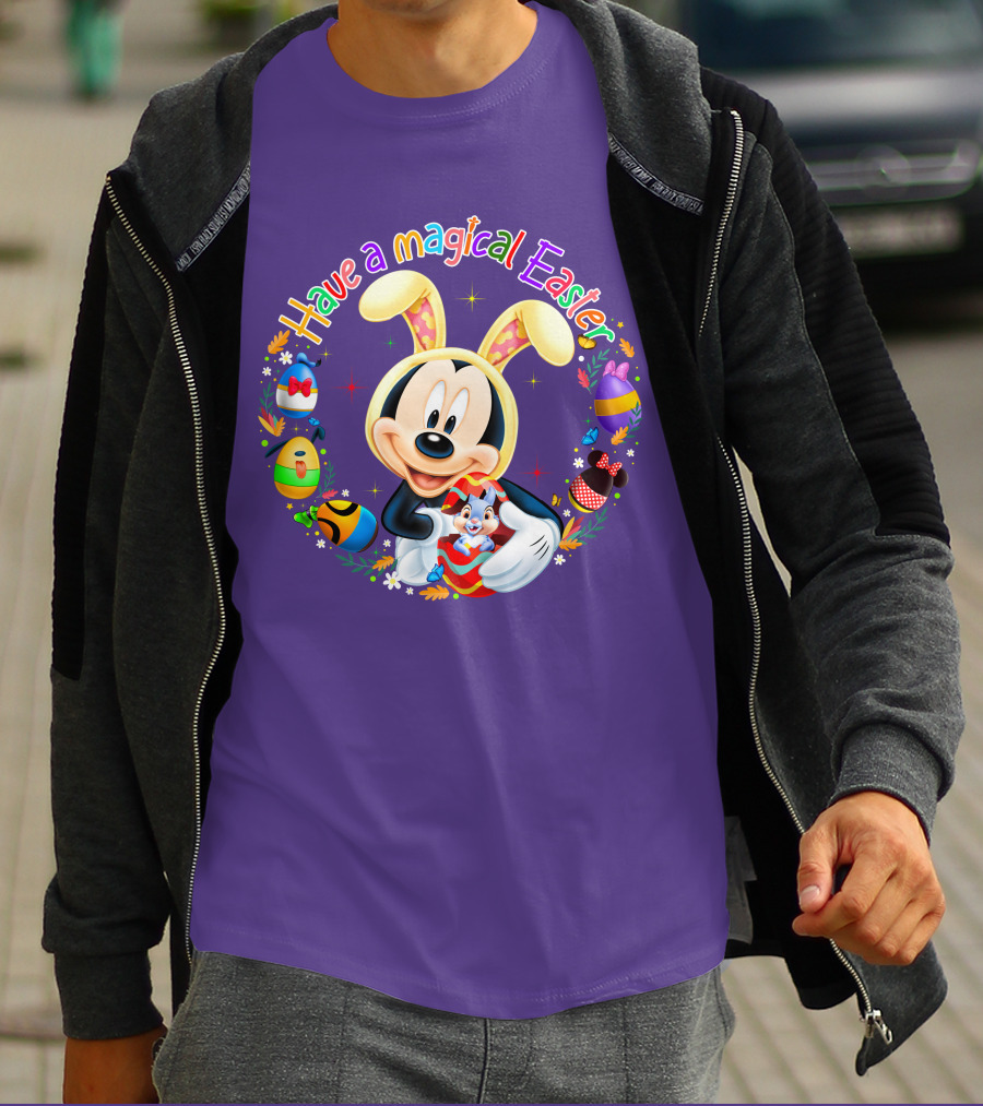 Have A Magical Easter Mickey Mouse With Bunny Ears And Colorful Eggs T-Shirt