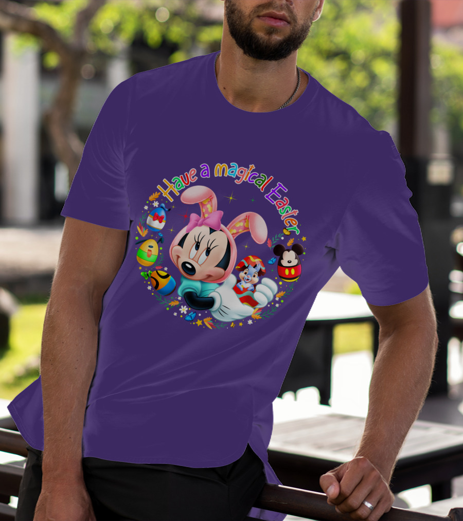 Minnie Mouse Have A Magical Easter With Easter Eggs And Flowers T-Shirt