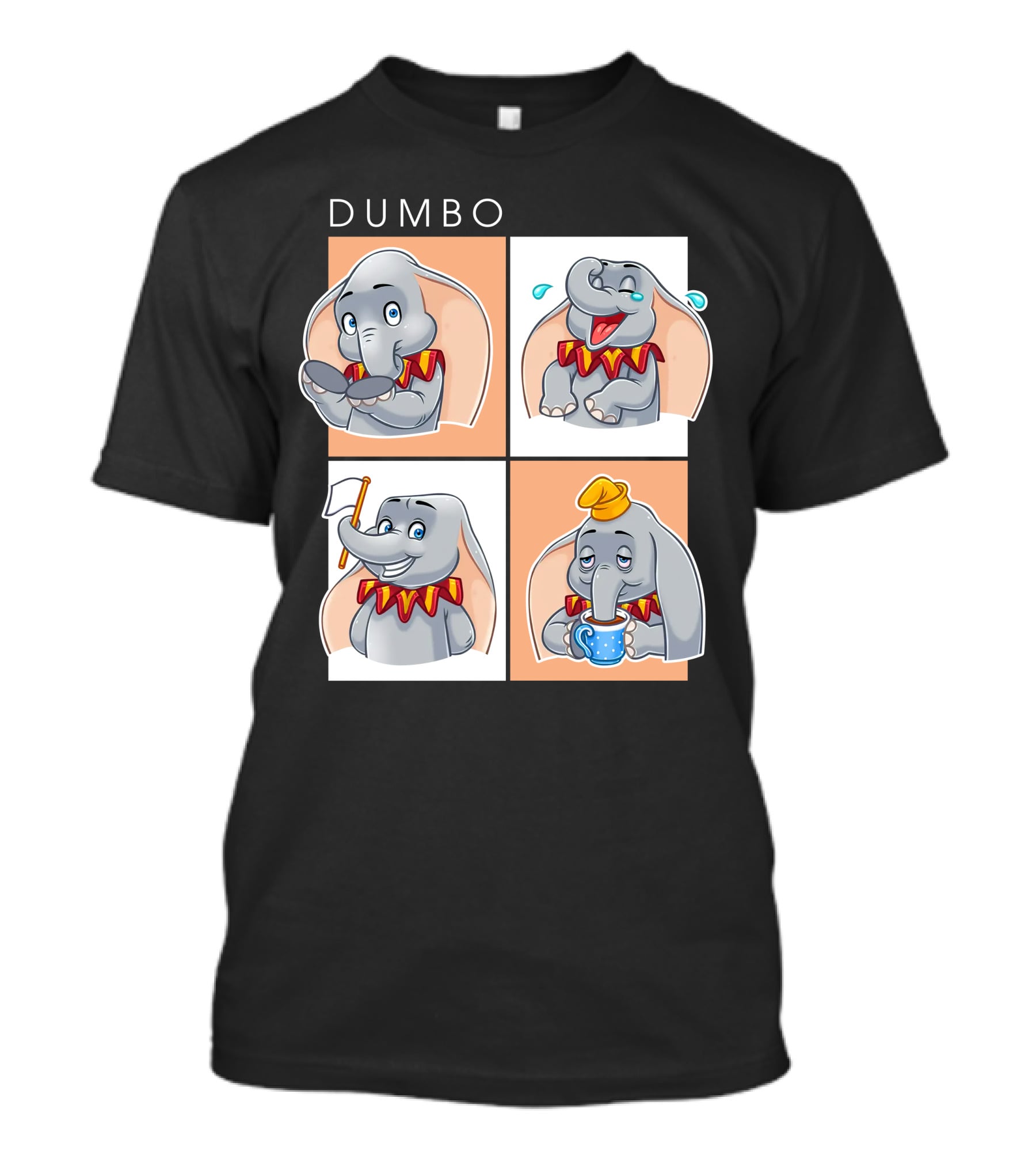 Dumbo Disney Elephant Cartoon Comic Expressions T-Shirt