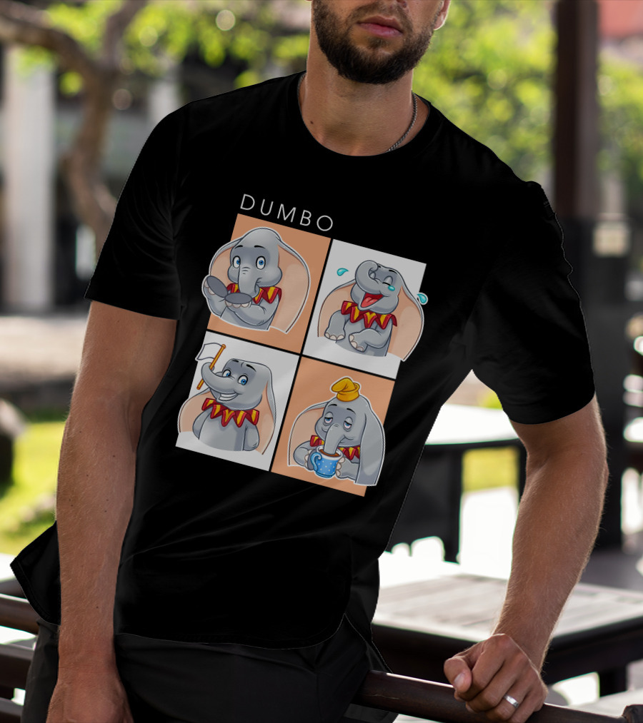 Dumbo Disney Elephant Cartoon Comic Expressions T-Shirt