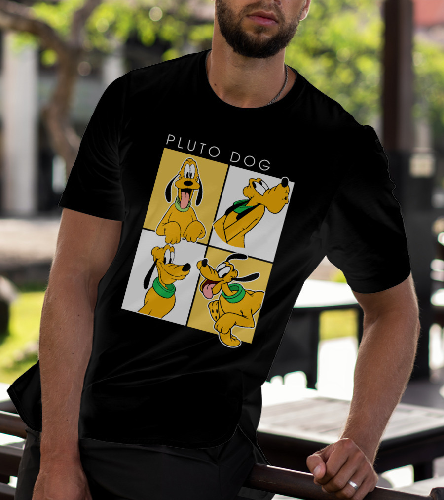 Pluto Dog Playful Expressions Collage T-Shirt