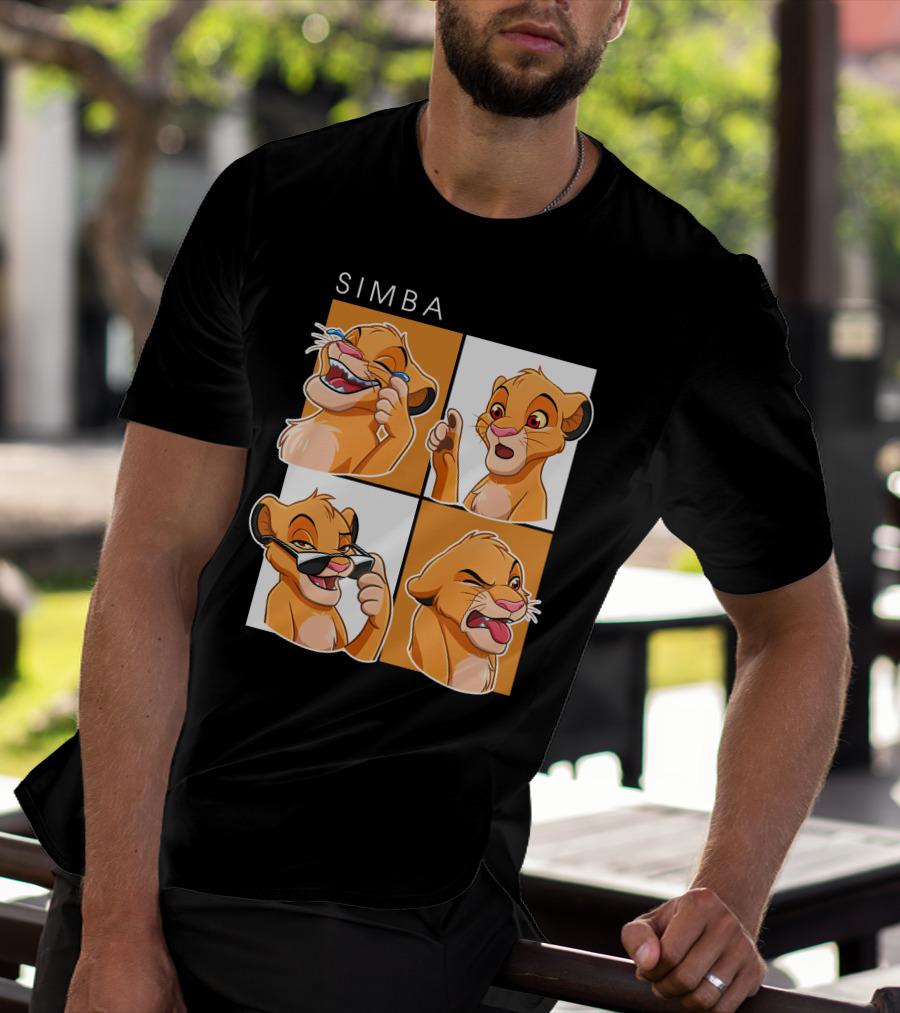Simba Animated Expressions Four Panel T-Shirt