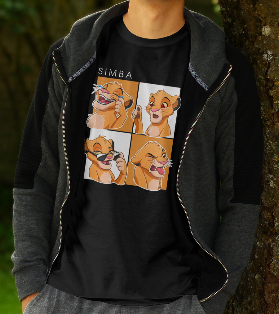Simba Animated Expressions Four Panel T-Shirt