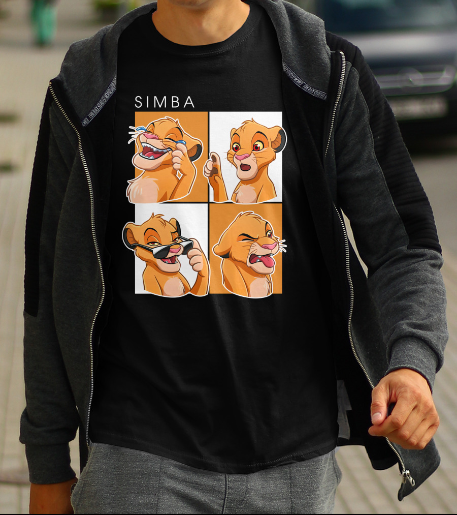 Simba Animated Expressions Four Panel T-Shirt