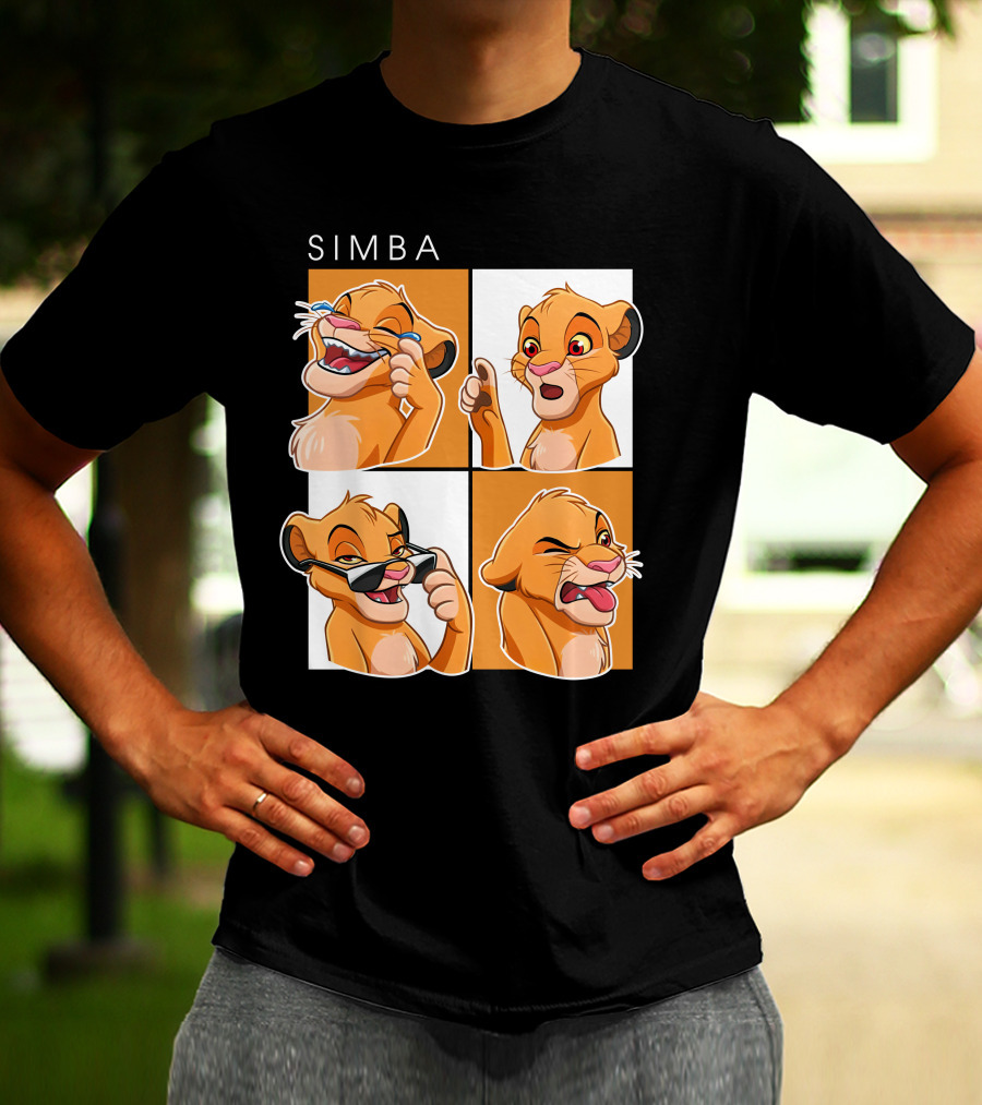 Simba Animated Expressions Four Panel T-Shirt