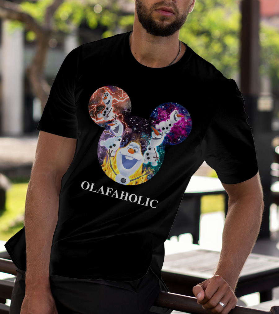 Olaf Olafholic Disney Frozen Olaf Galaxy Flame Mickey Ears T-Shirt
