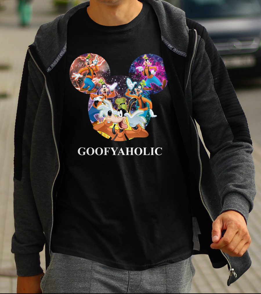 Goofyaholic Disney Goofy Cosmic Adventure In Mickey Mouse Ears T-Shirt