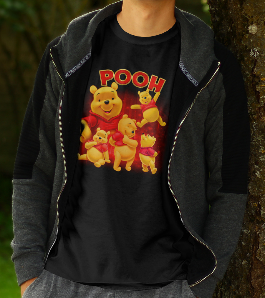 Pooh Winnie The Pooh Multiple Poses Red T-Shirt