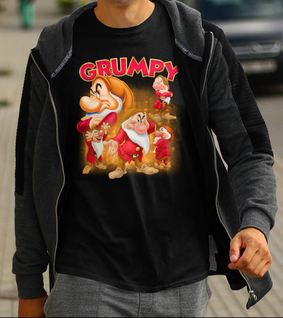 Grumpy The Dwarf Classic Character Expression Montage T-Shirt