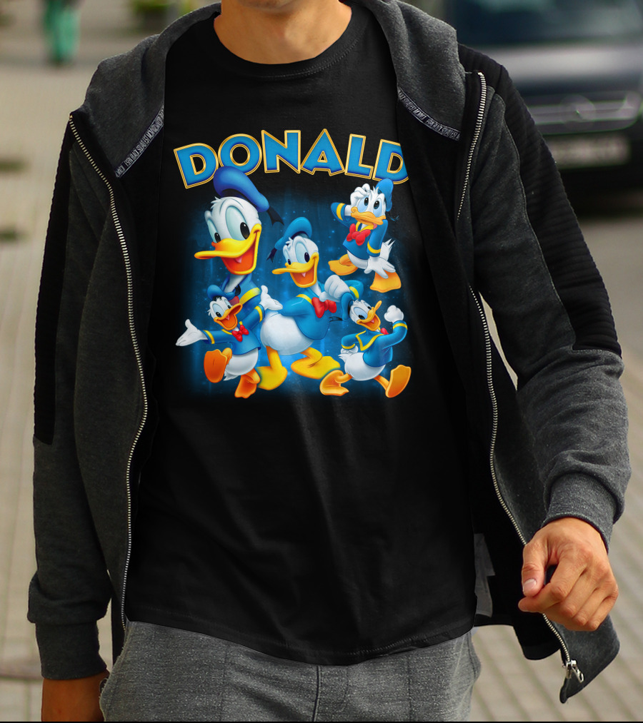 Donald Duck Blue Suit Yellow Duckling Cartoon Character Collection T-Shirt