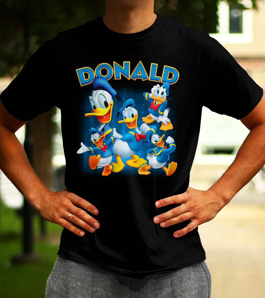 Donald Duck Blue Suit Yellow Duckling Cartoon Character Collection T-Shirt