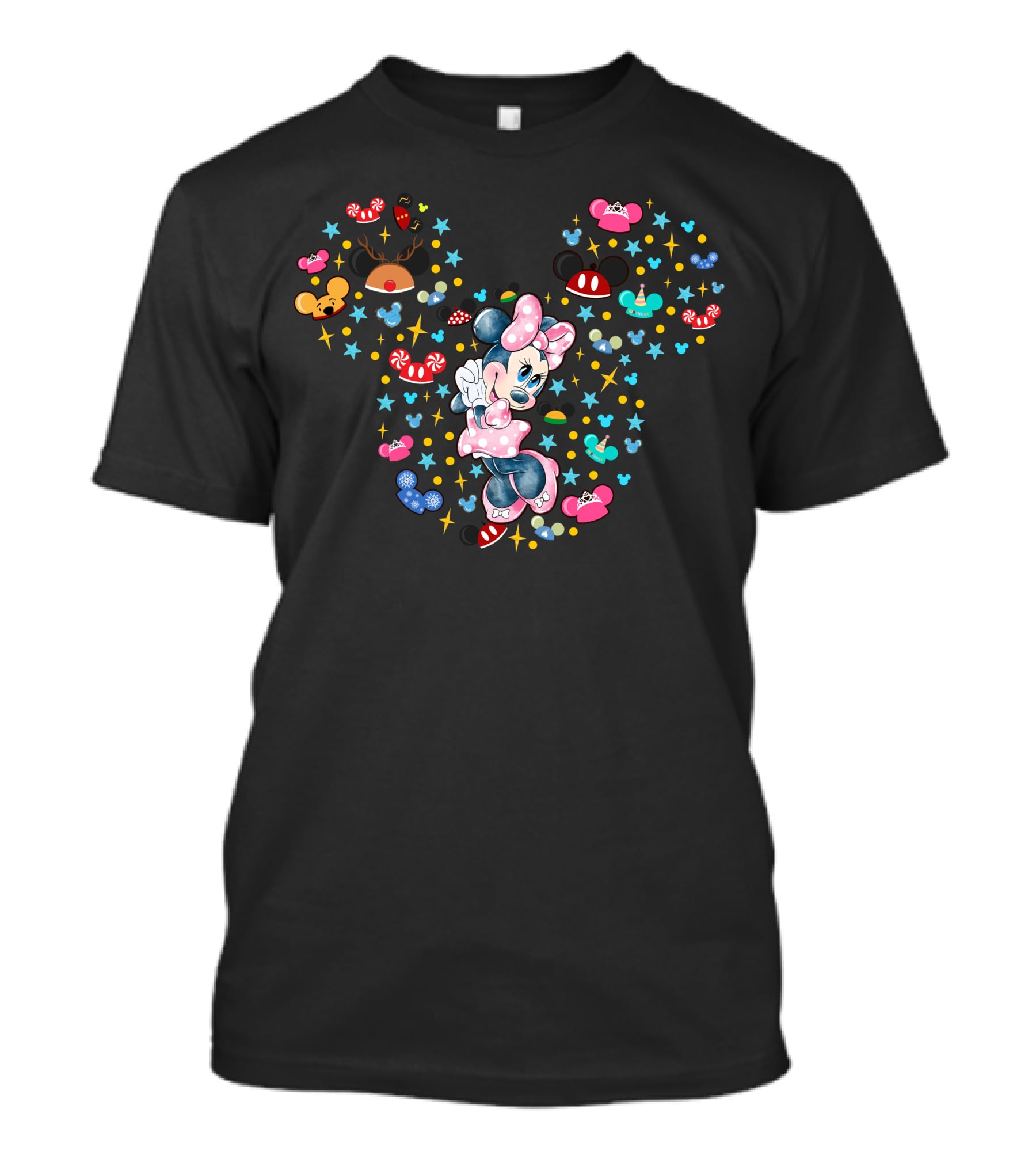 Minnie Mouse Iconic Bow Polka Dots And Mickey Ears Celebration T-Shirt