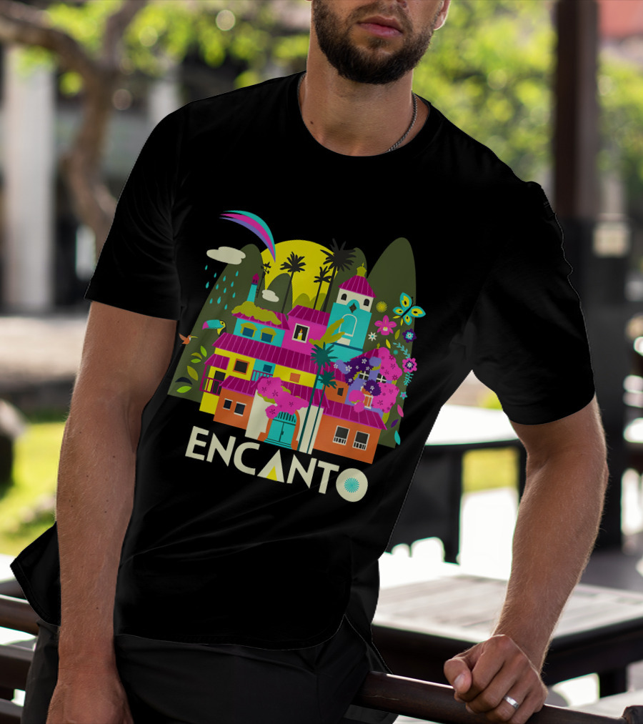 Encanto Casita With Colorful Butterfly And Tropical Flora T-Shirt