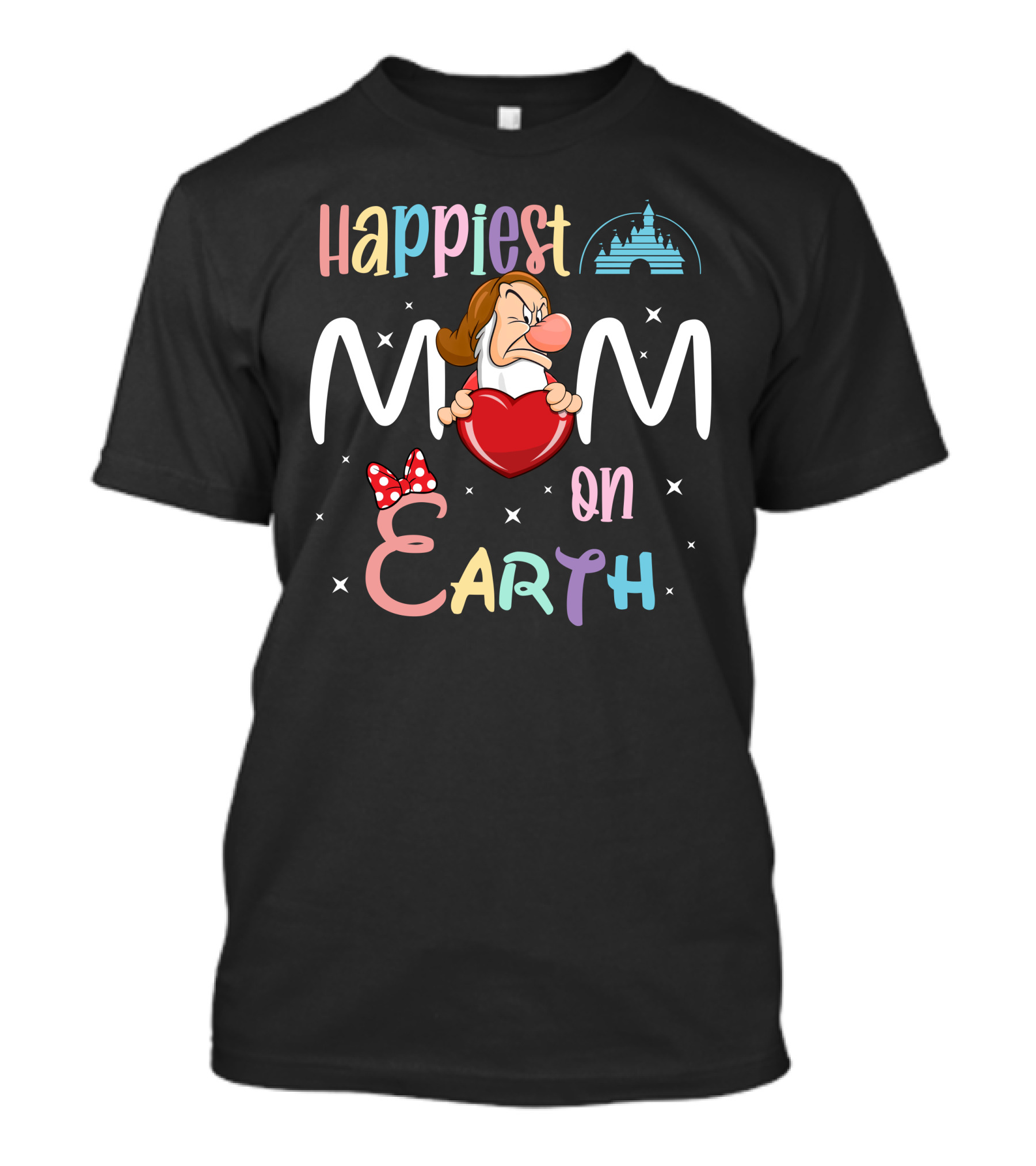 Happiest Mom On Earth Grumpy Dwarf Holding Heart Disney-Inspired T-Shirt