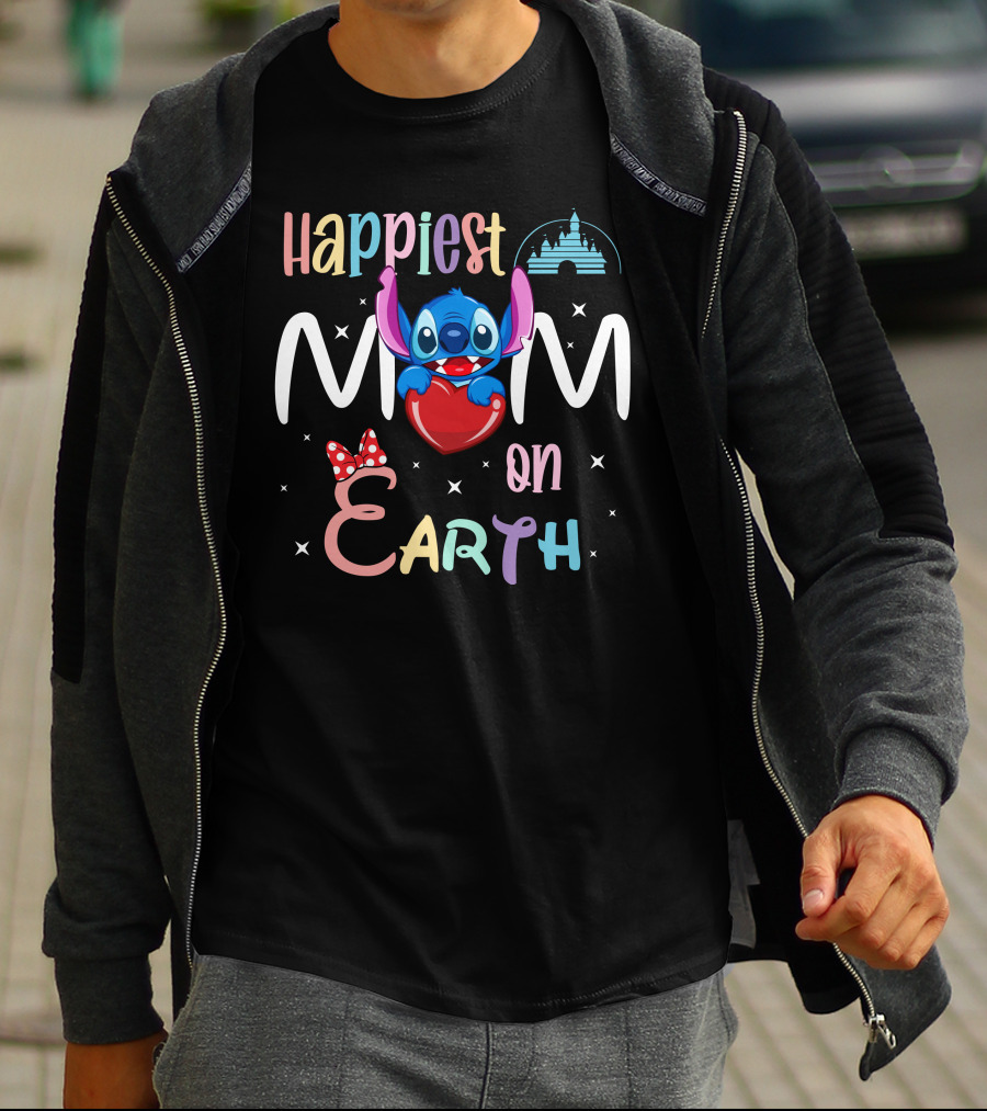 Happiest Mom On Earth Stitch Castle T-Shirt