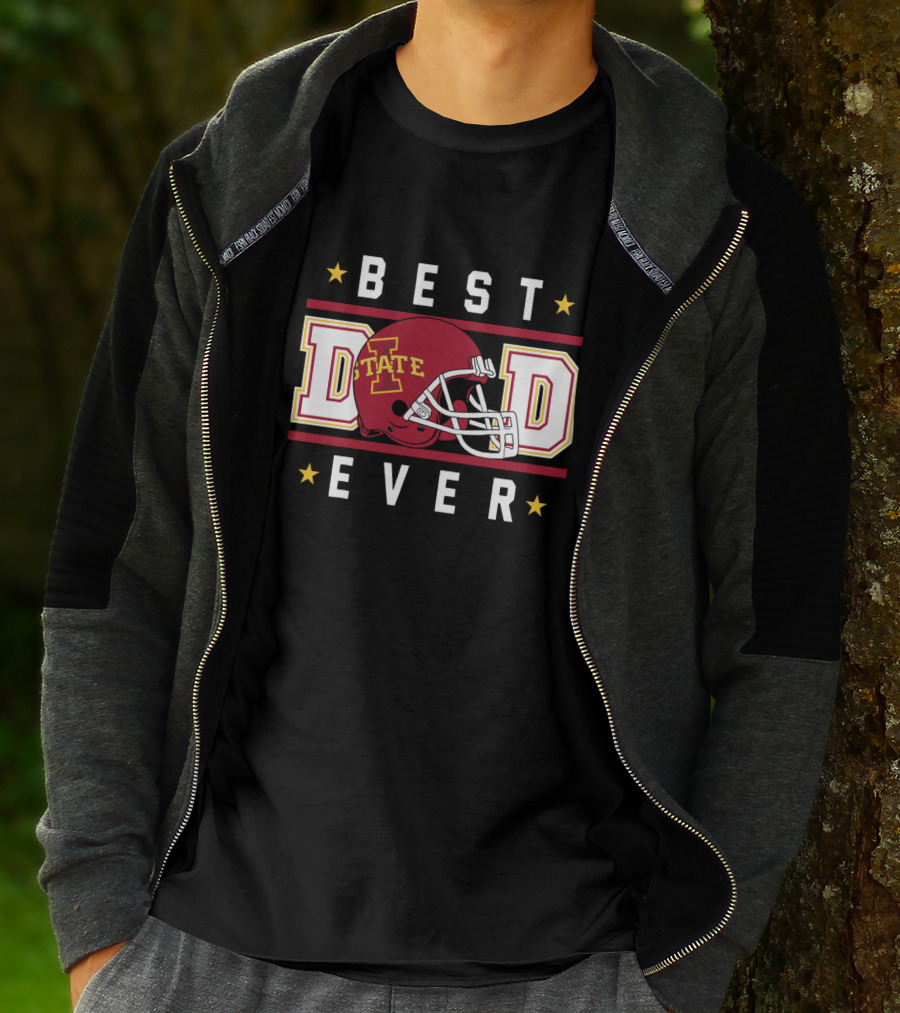 Best Dad Ever Iowa State Cyclones Football Helmet T-Shirt