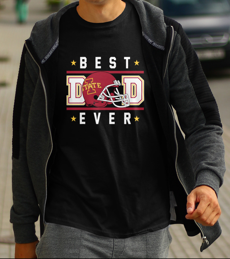Best Dad Ever Iowa State Cyclones Football Helmet T-Shirt