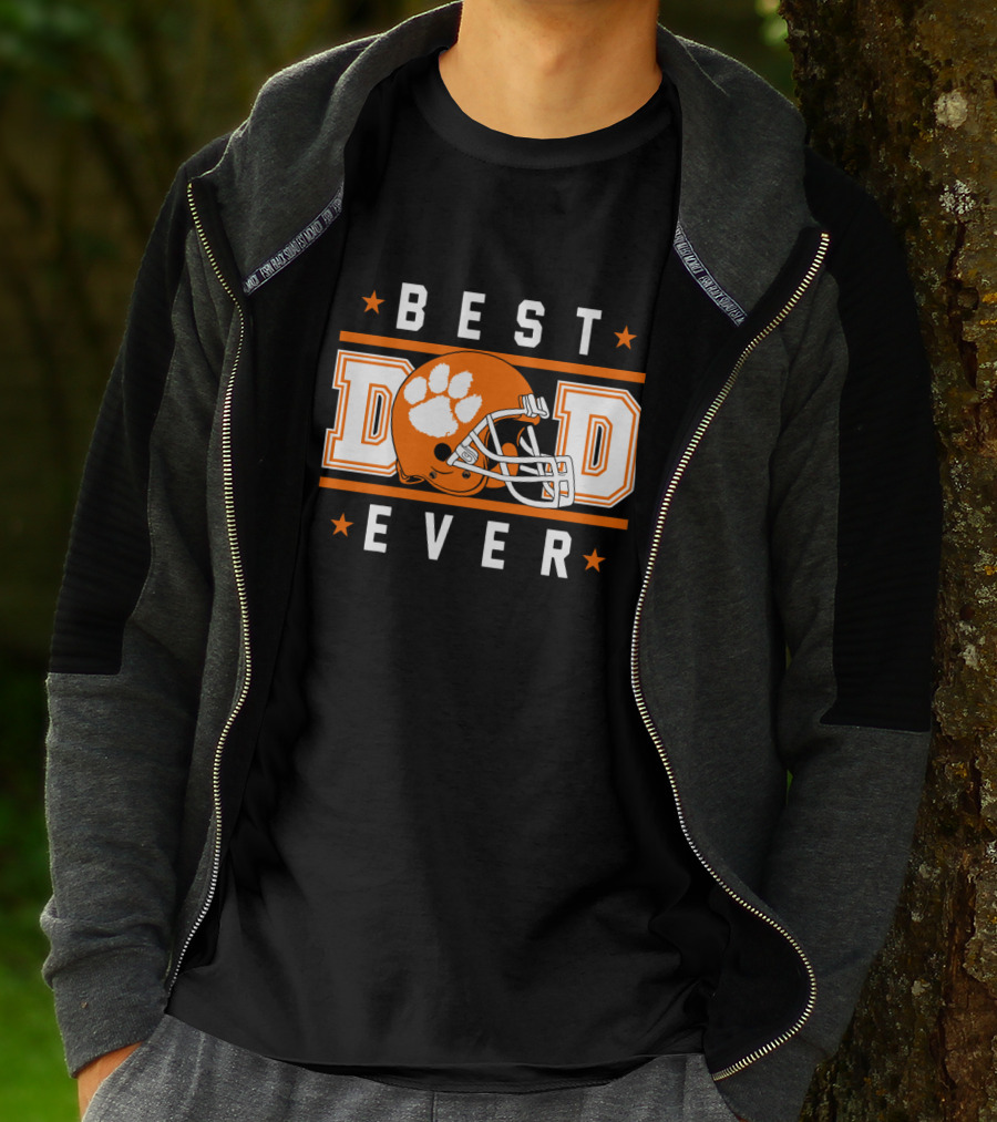 Best Dad Ever Clemson Tigers Football Helmet T-Shirt