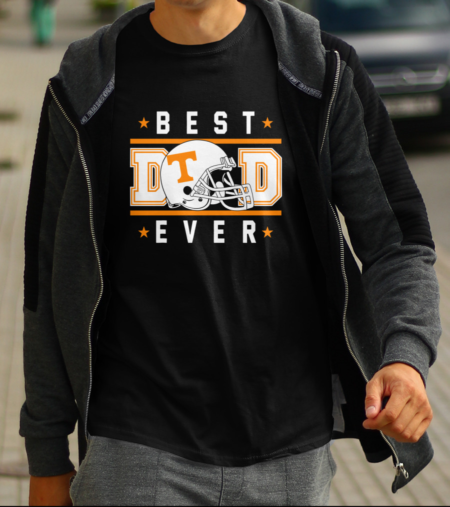 Best Dad Ever Tennessee Volunteers Football Helmet T-Shirt