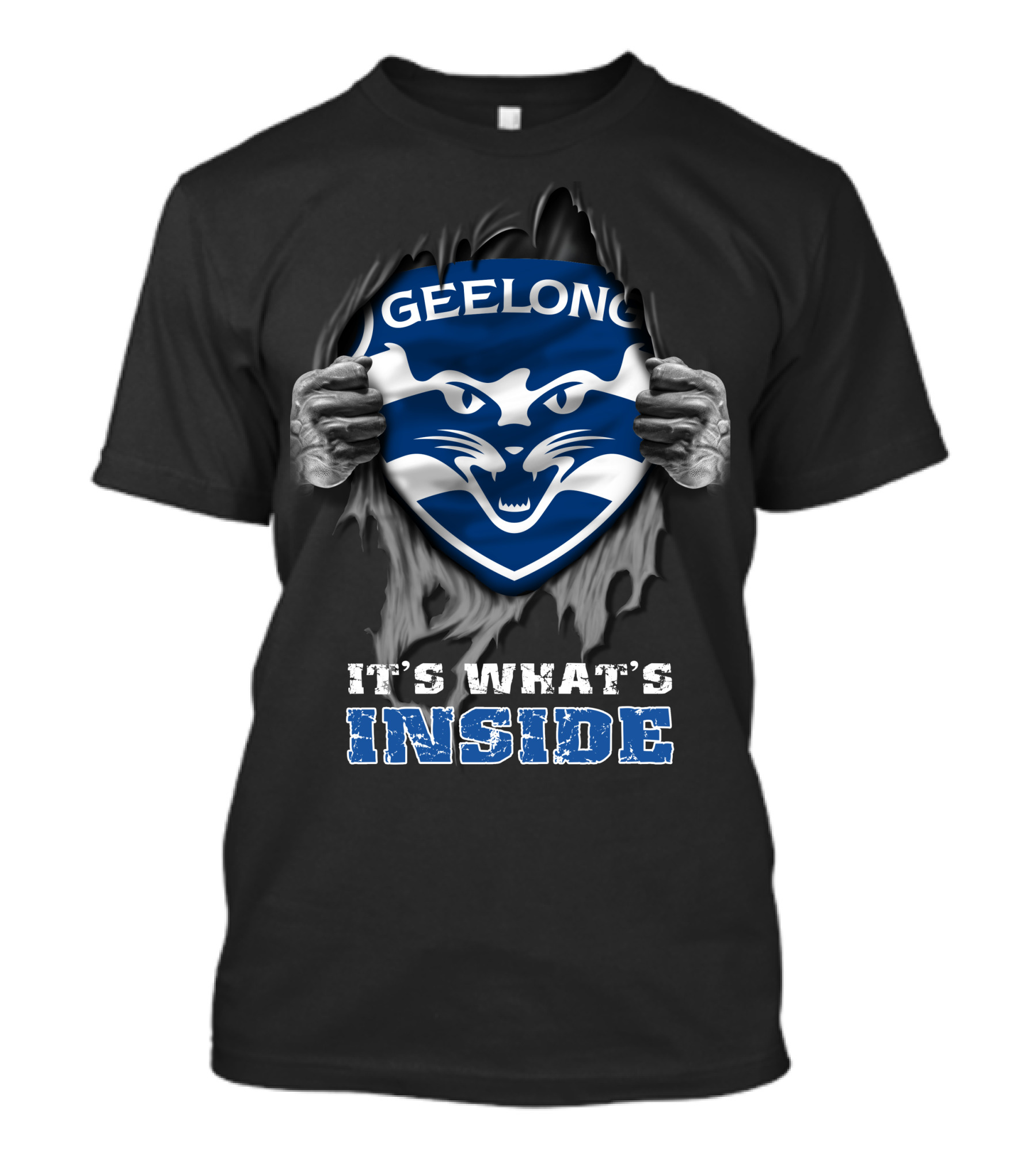 Geelong Cats It's What's Inside Shield Fan T-Shirt