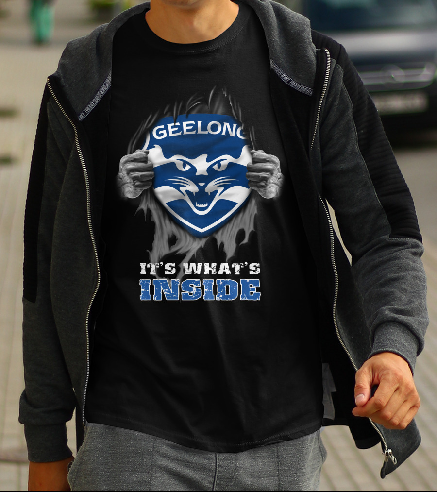 Geelong Cats It's What's Inside Shield Fan T-Shirt
