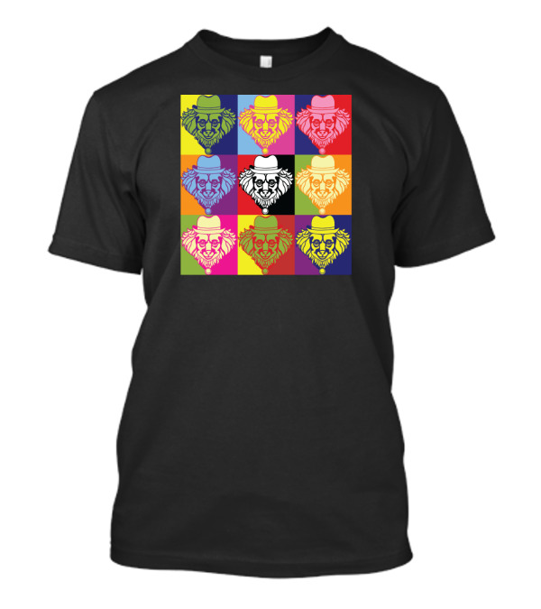 Pop Art Style Dog In Fedora Grid T-Shirt