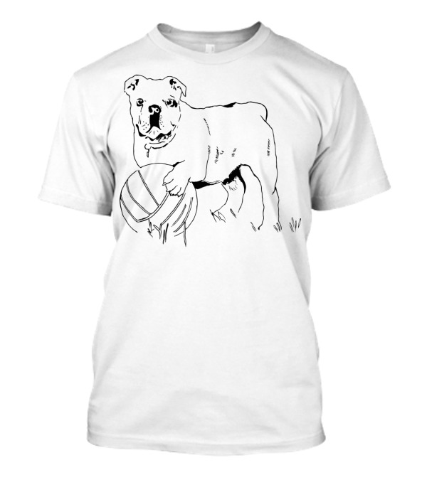 Dog Playing With Large Ball Iconic Bulldog Image T-Shirt