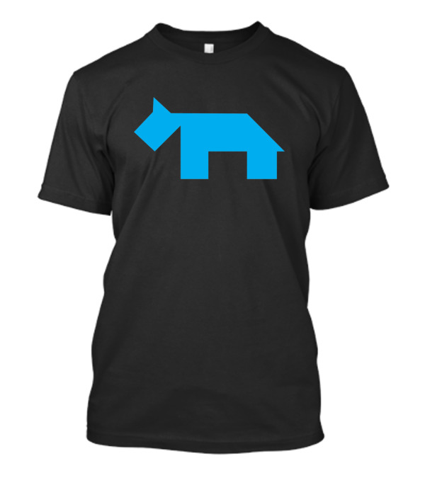 Blue Dog Tangram Geometric Puzzle T-Shirt
