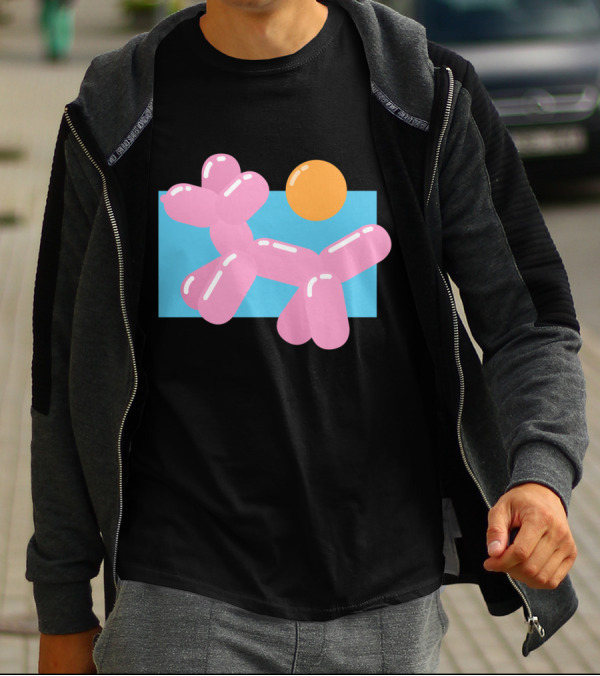 Balloon Dog Meets Summer Sunshine Playful Vibes T-Shirt