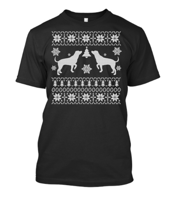Ugly Dog Christmas Sweater Style Snowflakes And Holiday Motifs T-Shirt