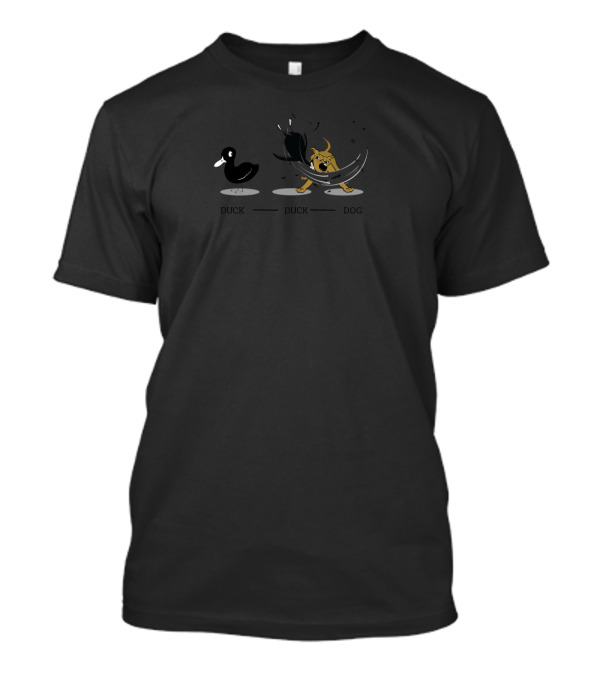 Duck Duck Goose Game Humor With Ducks And Playful Dog Encounter T-Shirt