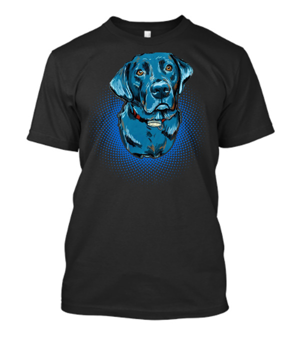 Black Labrador Blue Pop Art Style Dog T-Shirt