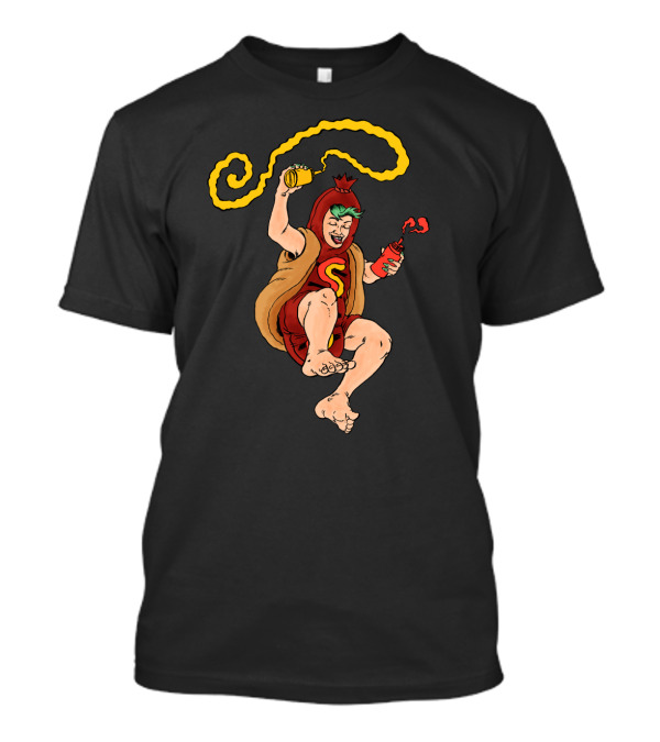 Hot Dog Costume With Mustard And Ketchup T-Shirt