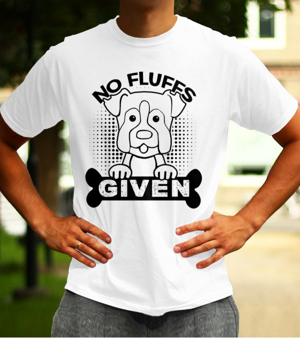 Boxer Dog No Fluffs Given With Bone Motif In Bold Text And Polka Dot Background T-Shirt